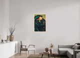 60 x 90 cm, Framed Photo print on aluminum Dibond Maple Nature Emerald Leather